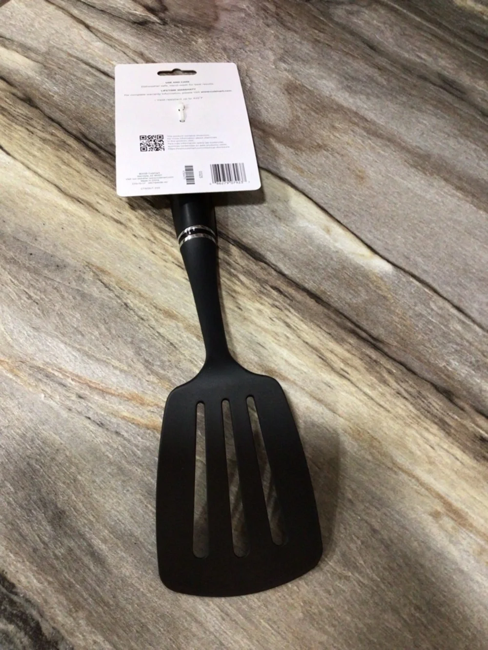 Cuisinart CTG-12-LT Slotted Turner Nylon Nonstick Spatula Black 13.75” NWT